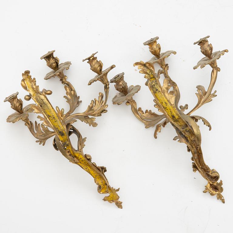 Wall sconces a pair, Rococo style, first half of the 20th century.