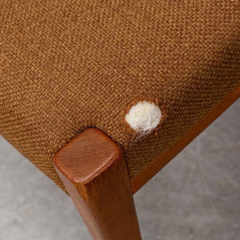 YNGVE EKSTRÖM, six Swedish teak mid 20th century dining chairs "Kontiki".