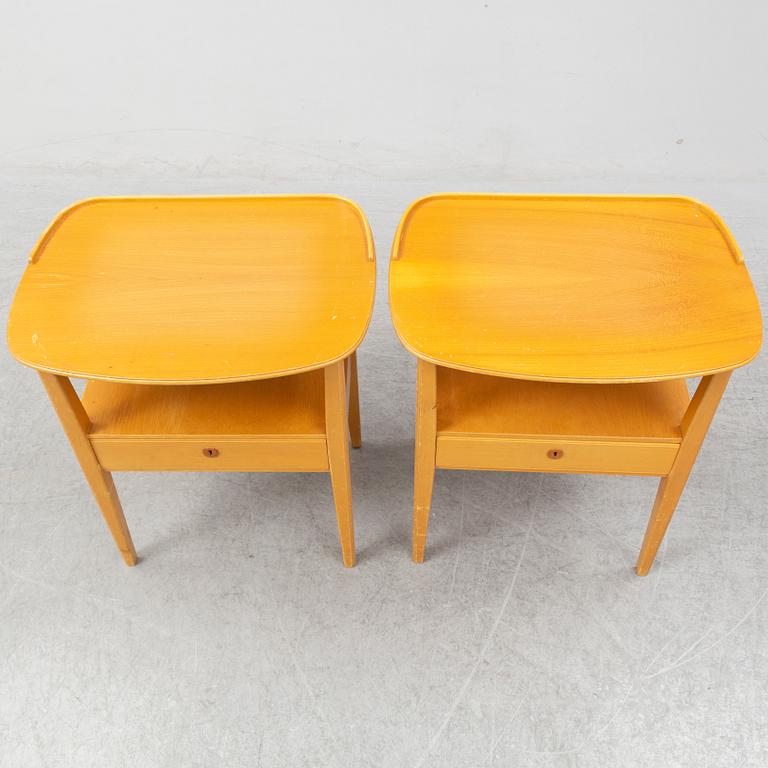 A pair of bedside tables, Nordiska Kompaniet, probably 1940-50s.