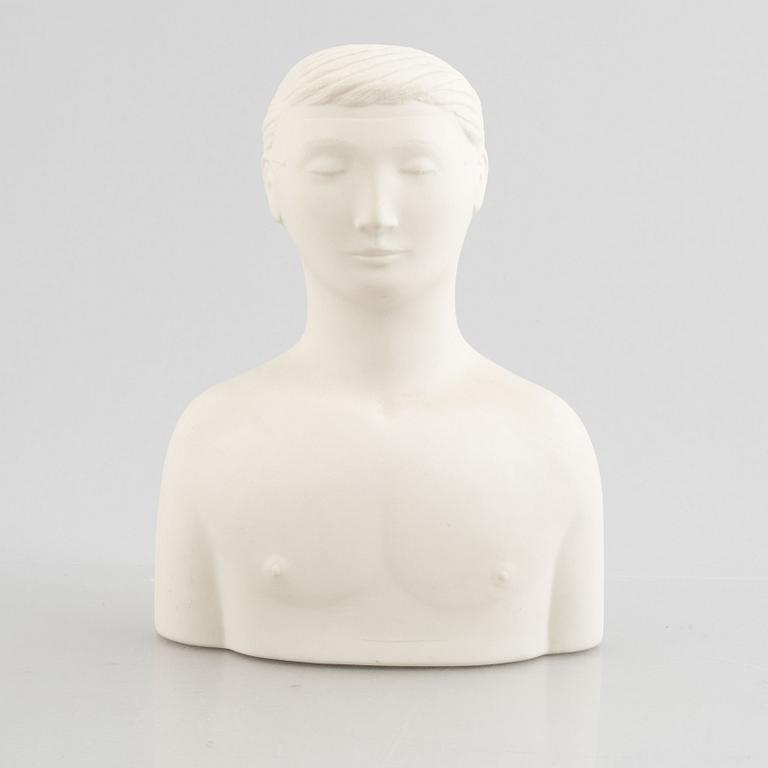 Stig Lindberg, figurin, parian, "Mannen med masken", Gustavsberg.