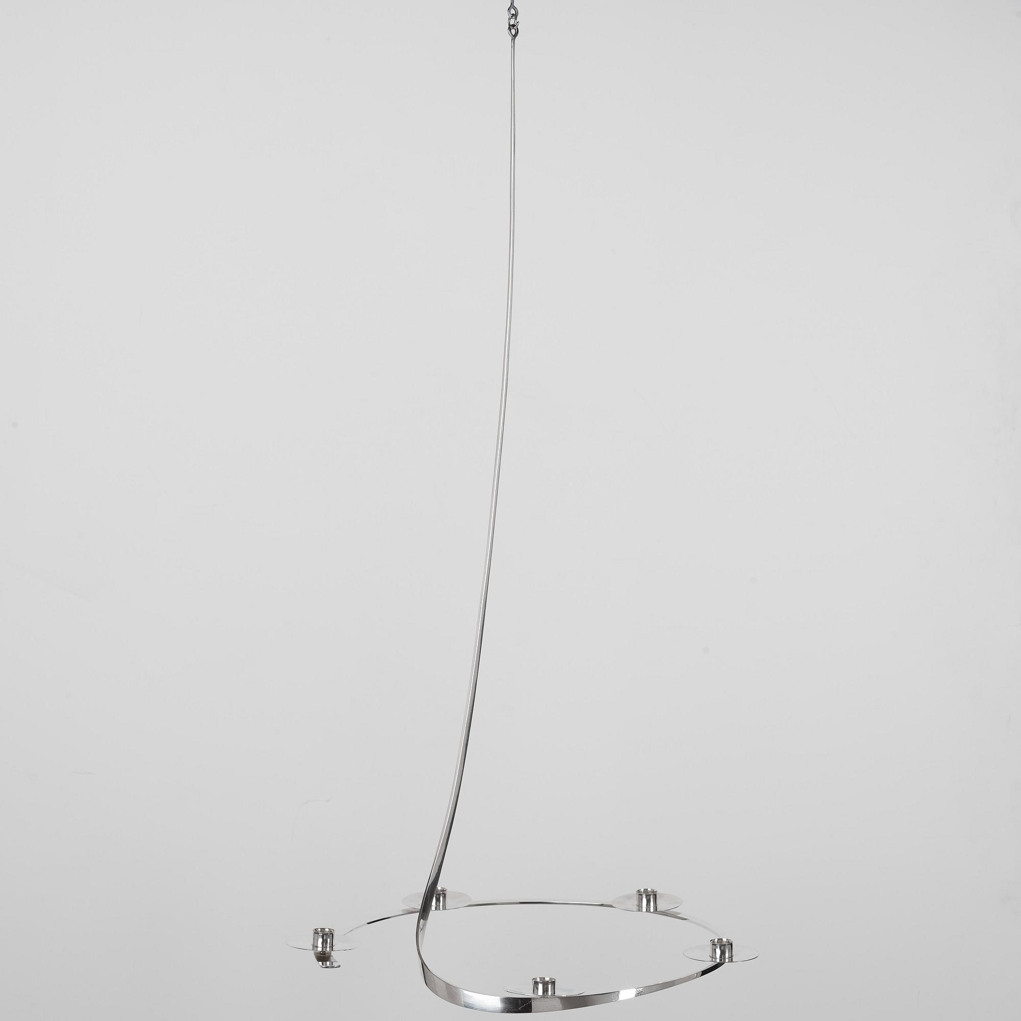 Nils Nisbel, NILS NISBEL, a five-light sterling chandelier, Sigtuna, Sweden 1982.