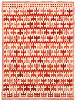 CARPET. "Rödbroka". Flat weave (Rölakan). 315,5 x 231,5 cm. Signed AB MMF AML.