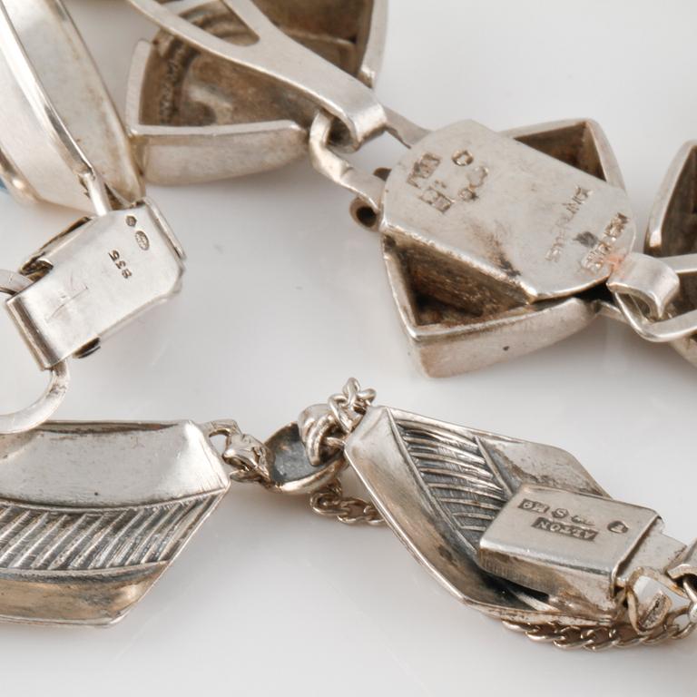 ARMBAND, 3 st, silver, delvis Atelier Borgila, 1958. Vikt 73,6 gram.