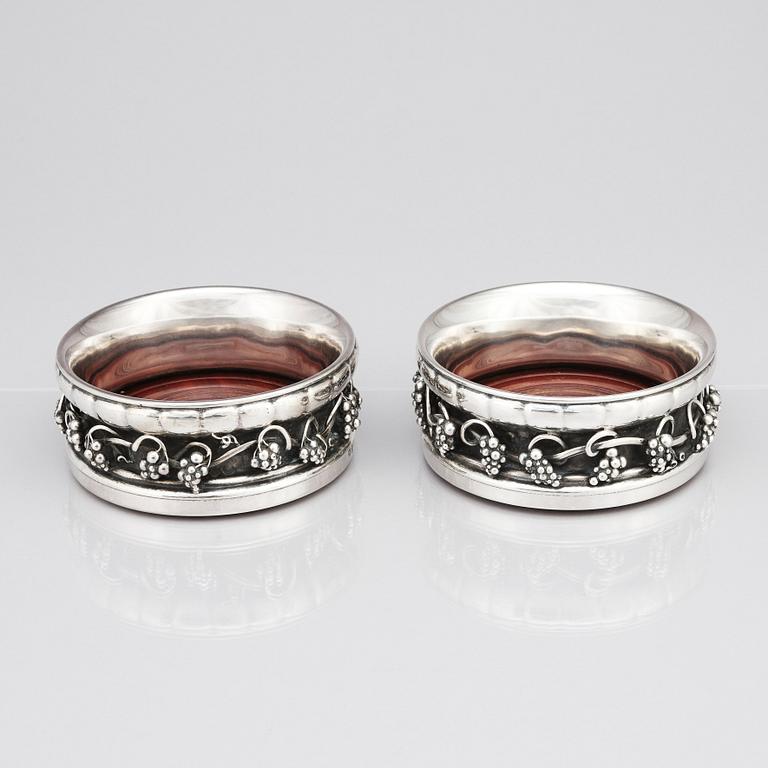 Georg Jensen, a pair of 830/1000 silver coasters, Copenhagen ca 1915-1919.