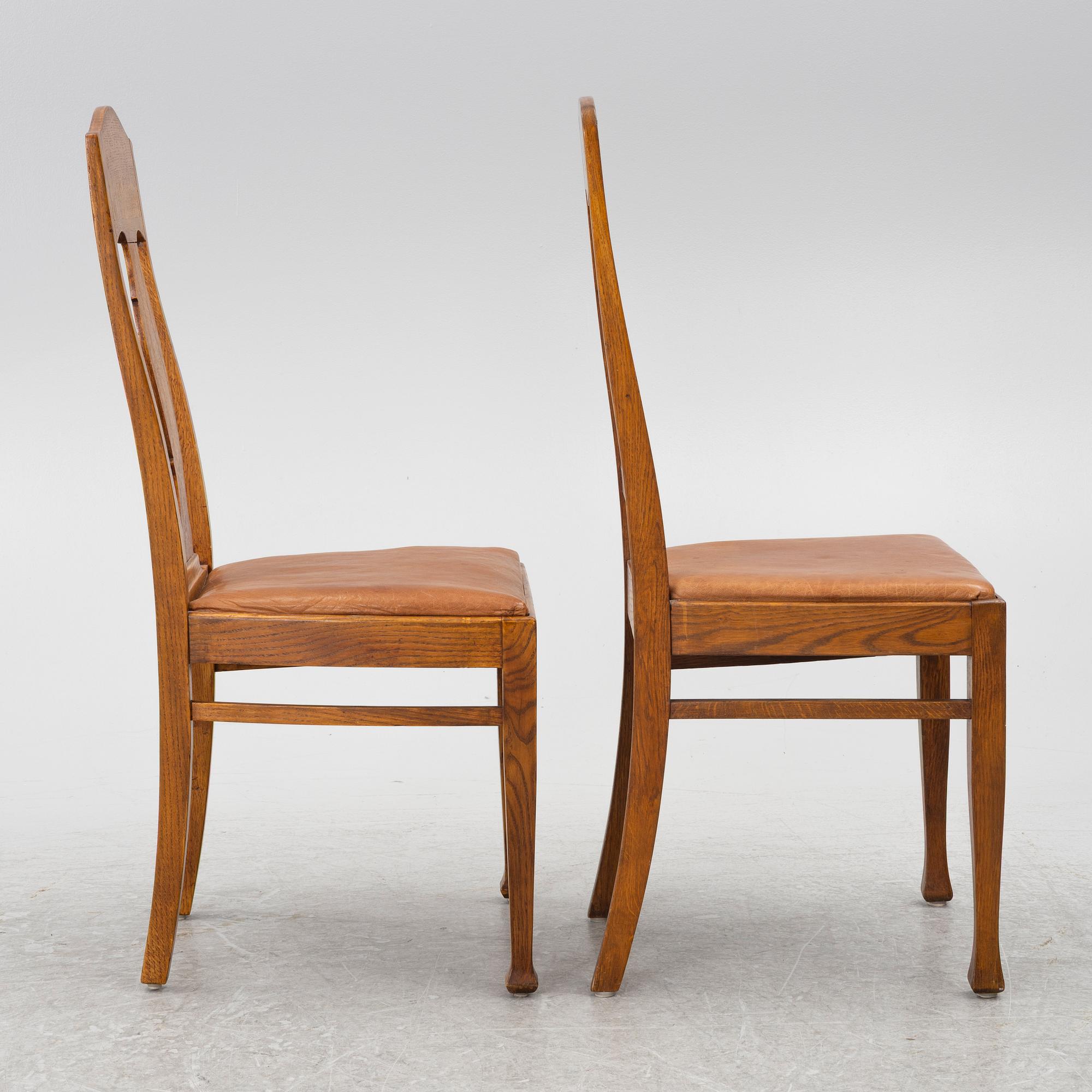 Eleven chairs in various models, Art Nouveau, around the year 1900.