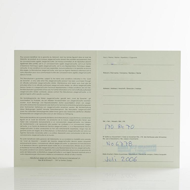 Jaeger-LeCoultre, Master Compressor Memovox, ca 2006.