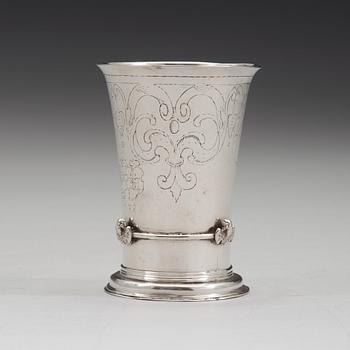Märkt MC, okänd mästare, bägare, silver, sannolikt (Trondheim runt 1600-talets mitt).