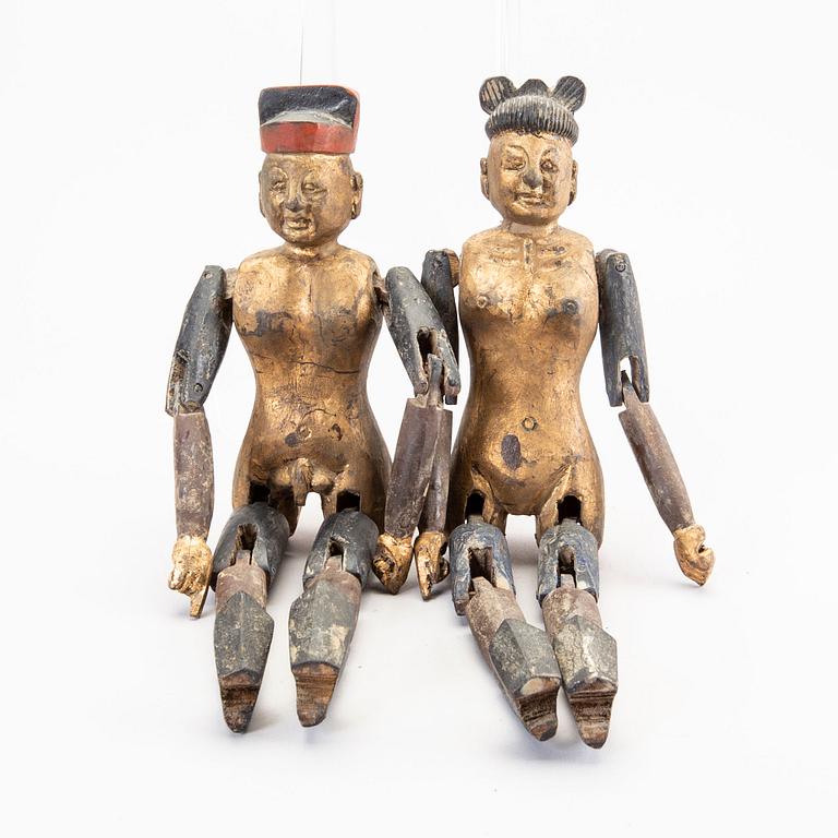 Fertility dolls, 2 pcs, wood, China, early 20th century.