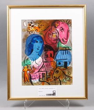 Marc Chagall · MARC CHAGALL, färglitografi. Osign.