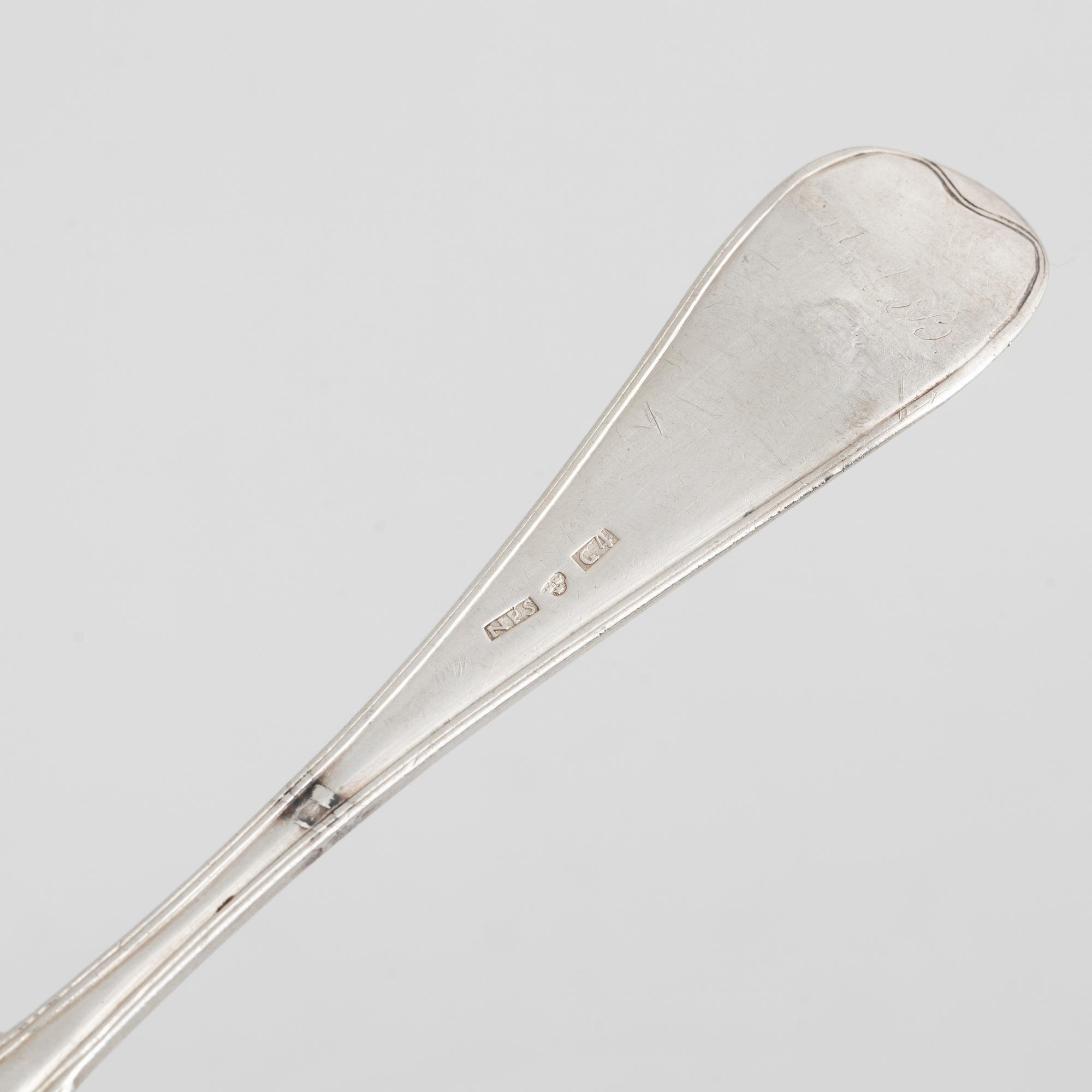 Matskedar, 12 st, silver, Sverige 1800-tal.