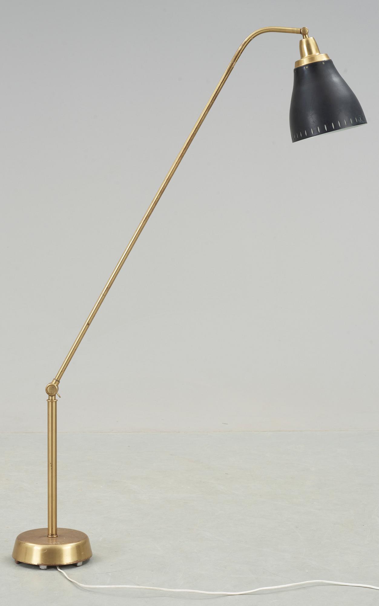 GOLVLAMPA, mässing och metall, Hans Bergström, Ateljé Lyktan, 1940-/1950-tal.