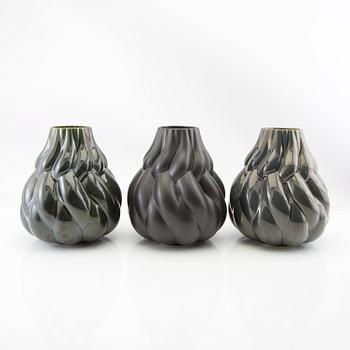 Lisa Hilland, three vases "Eda" for Myltha, 21st century.