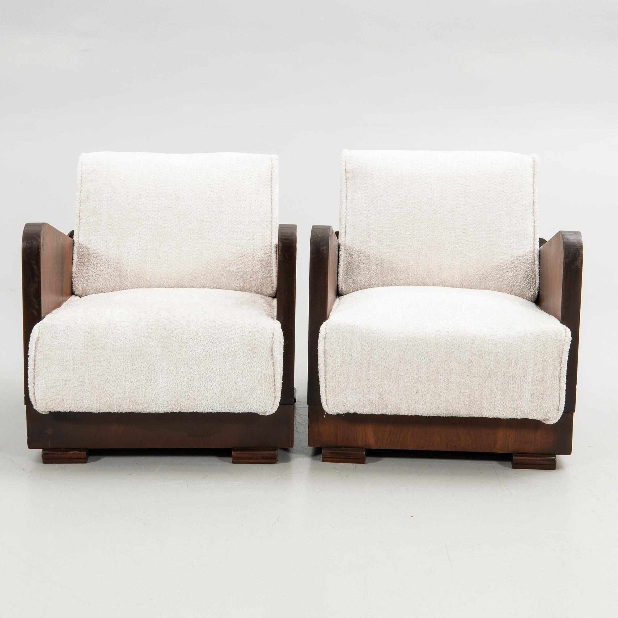 Armchairs, a pair, Art Deco style, 20th century.