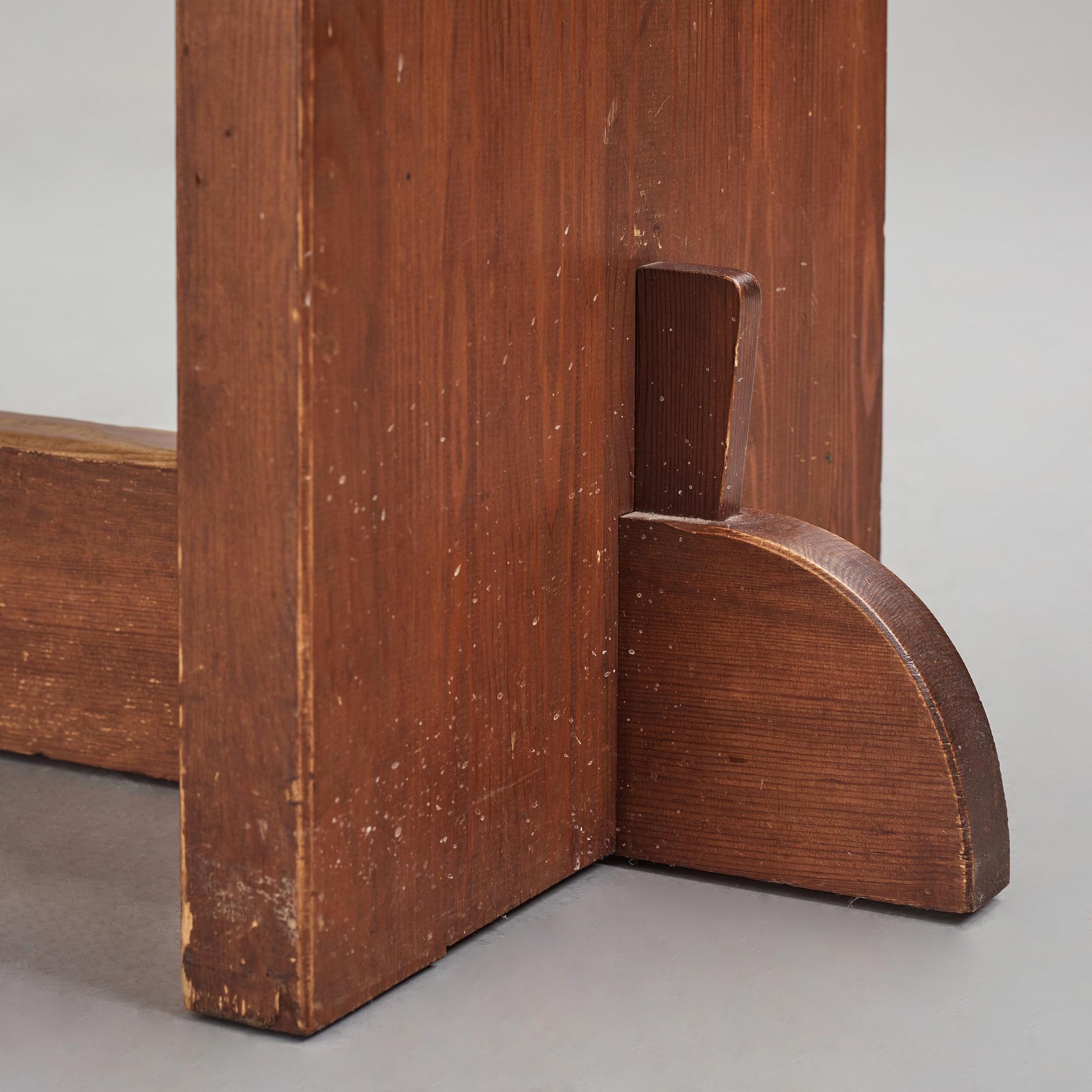 Axel Einar Hjorth, a stained pine "Lovö" table, Nordiska Kompaniet, Sweden 1930's.