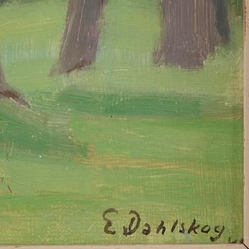 EWALD DAHLSKOG, olja på pannå, sign o otydl dat.