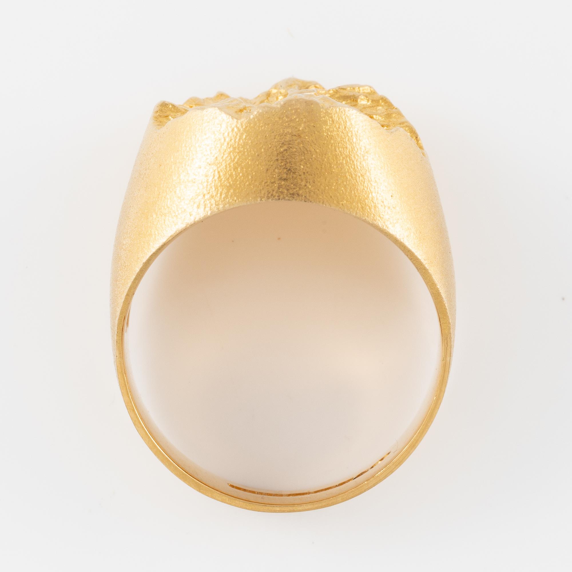 A Björn Weckström,  "Devil's Wheel"  ring 18K gold, Lapponia 1978.