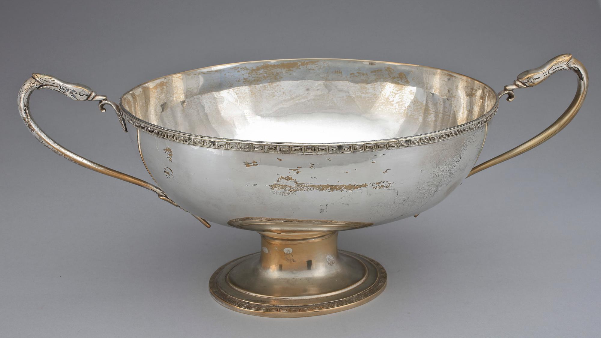 JARDINJÄR/CHAMPAGNEKYLARE, nysilver, empirestil, 1900-talets första hälft.