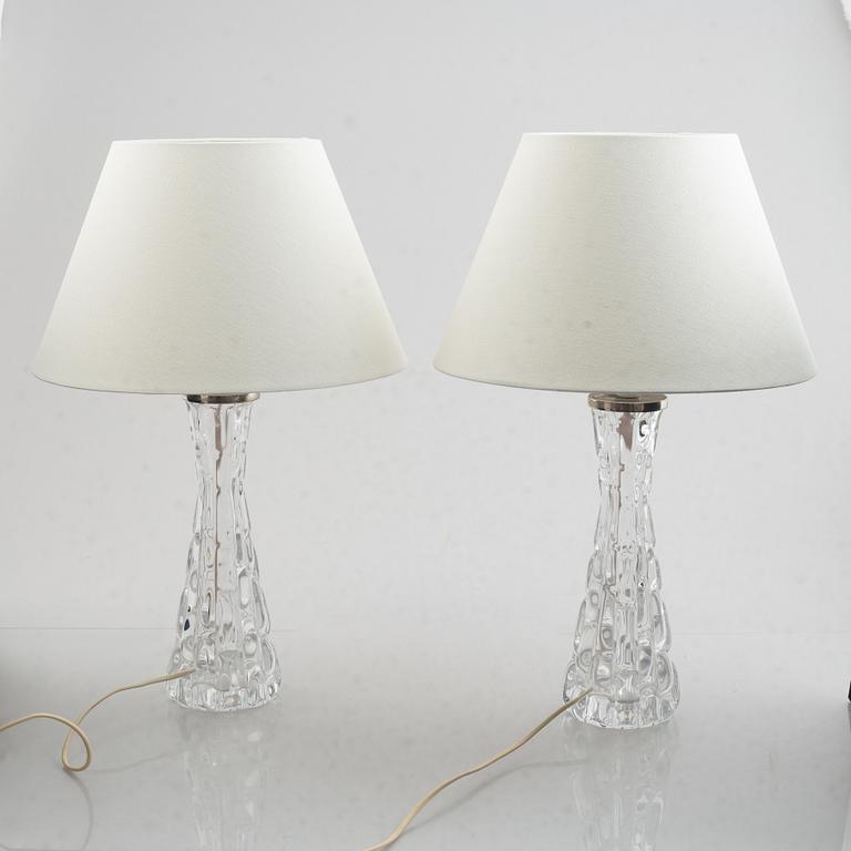 Carl Fagerlund, a pair of model 'RD-1477' table lamps, Orrefors.