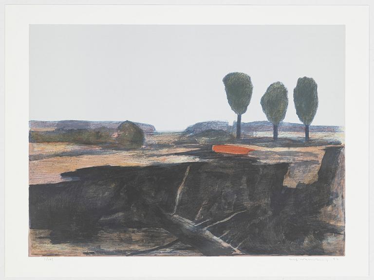Ulf Wahlberg, "Landskap", mapp med tre litografier.
