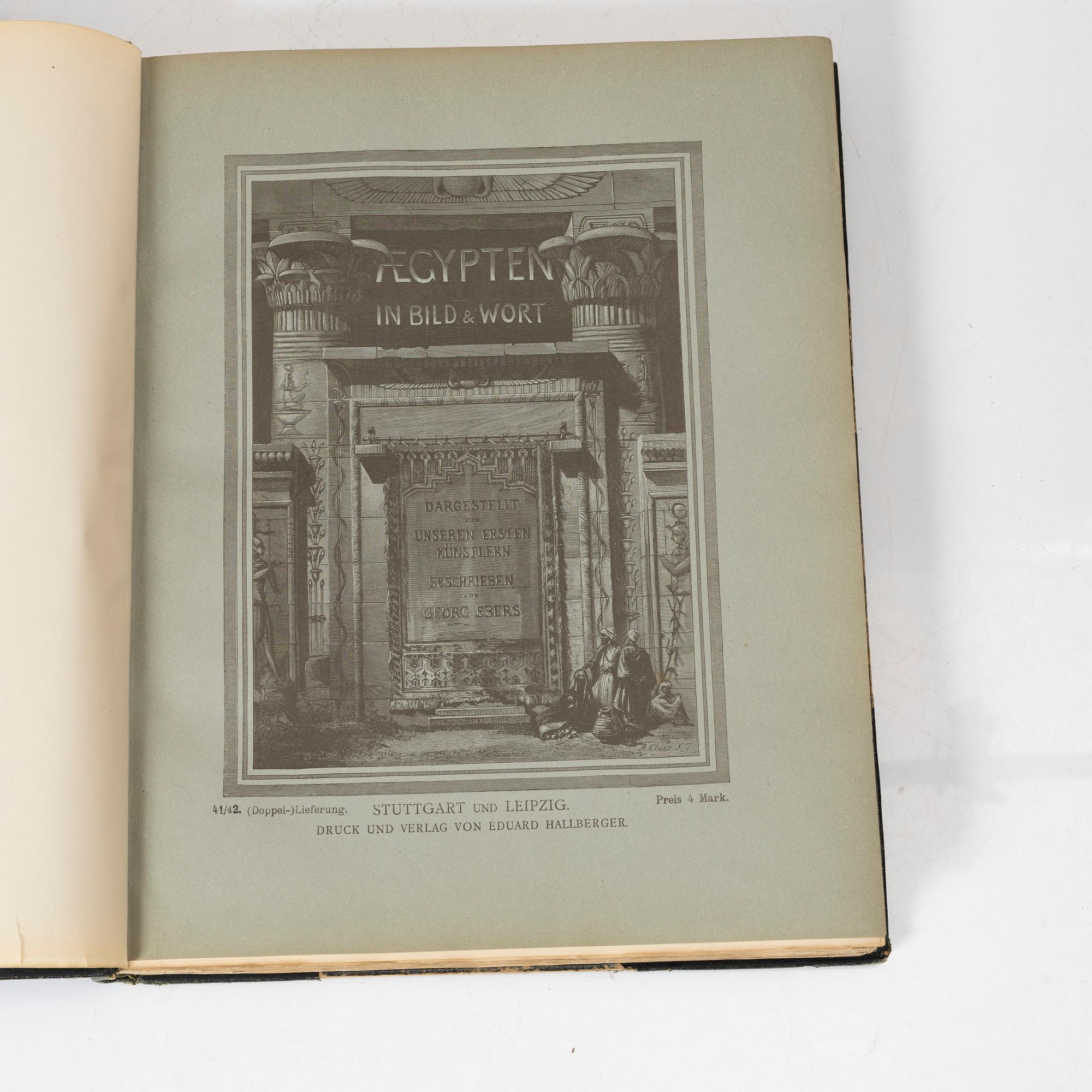 Georg Ebers, books on Egypt, two volumes, Stuttgart & Leipzig, Germany, 1879-80.