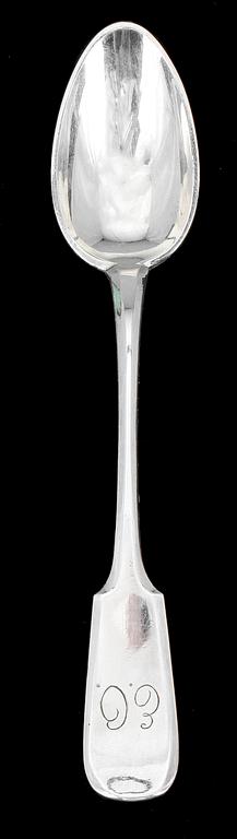 BESTICK, 46 delar, silver, bla Gustaf Wallin, Falun, 1849. 1800-1900-tal. Ca 1078g.