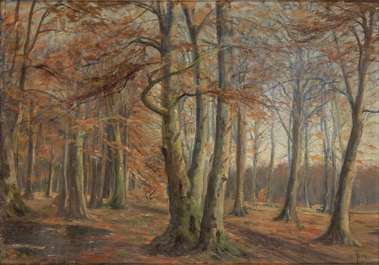 Thorvald Niss, oil on canvas, monogram signature 1899.