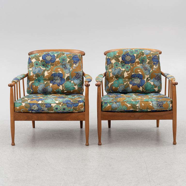 Kerstin Hörlin-Holmquist, armchairs, a pair, "Skrindan", OPE-Möbler, second half of the 20th century.