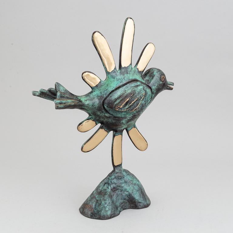Beverloo Corneille, skulptur, grönpatinerad och blankpolerad brons, signerad och numrerad 66/100, daterad 2005.
