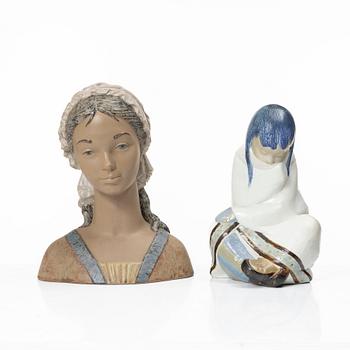 Lladró, two figurines, Spain.