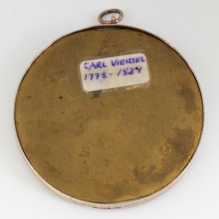 Carl Viertel, a miniature portrait depicting a young lady, early 19th century.