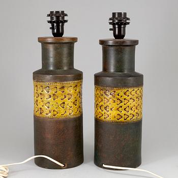 A pair of Bitosse clay table lamps, Bergboms, 1960/70s.