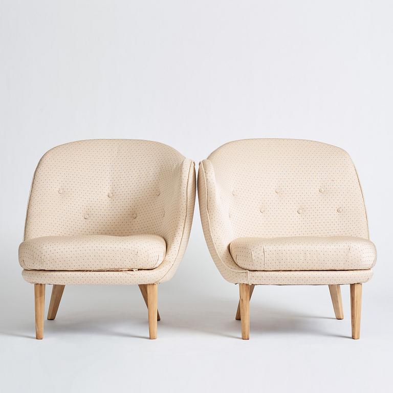 Arne Norell, a pair of "Gary" (The Thumb) easy chairs for Gösta Westerberg, Sweden 1950s.