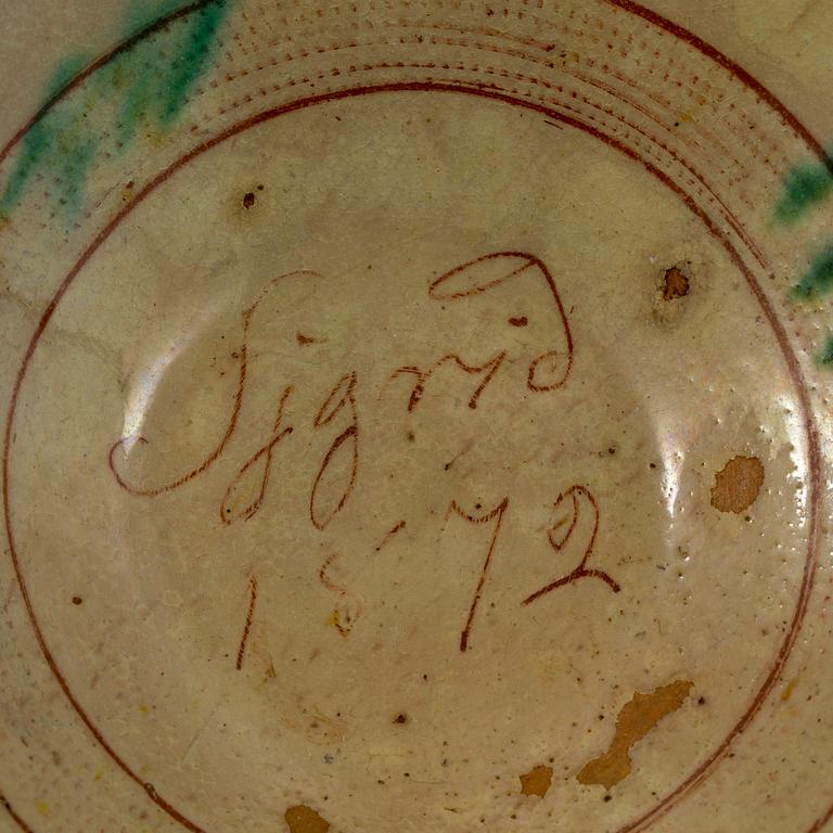 FAT, lergods, allmoge. Hälsingland. Daterad 1872.