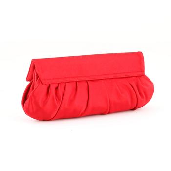 RALPH LAUREN, a red silk evening clutch.