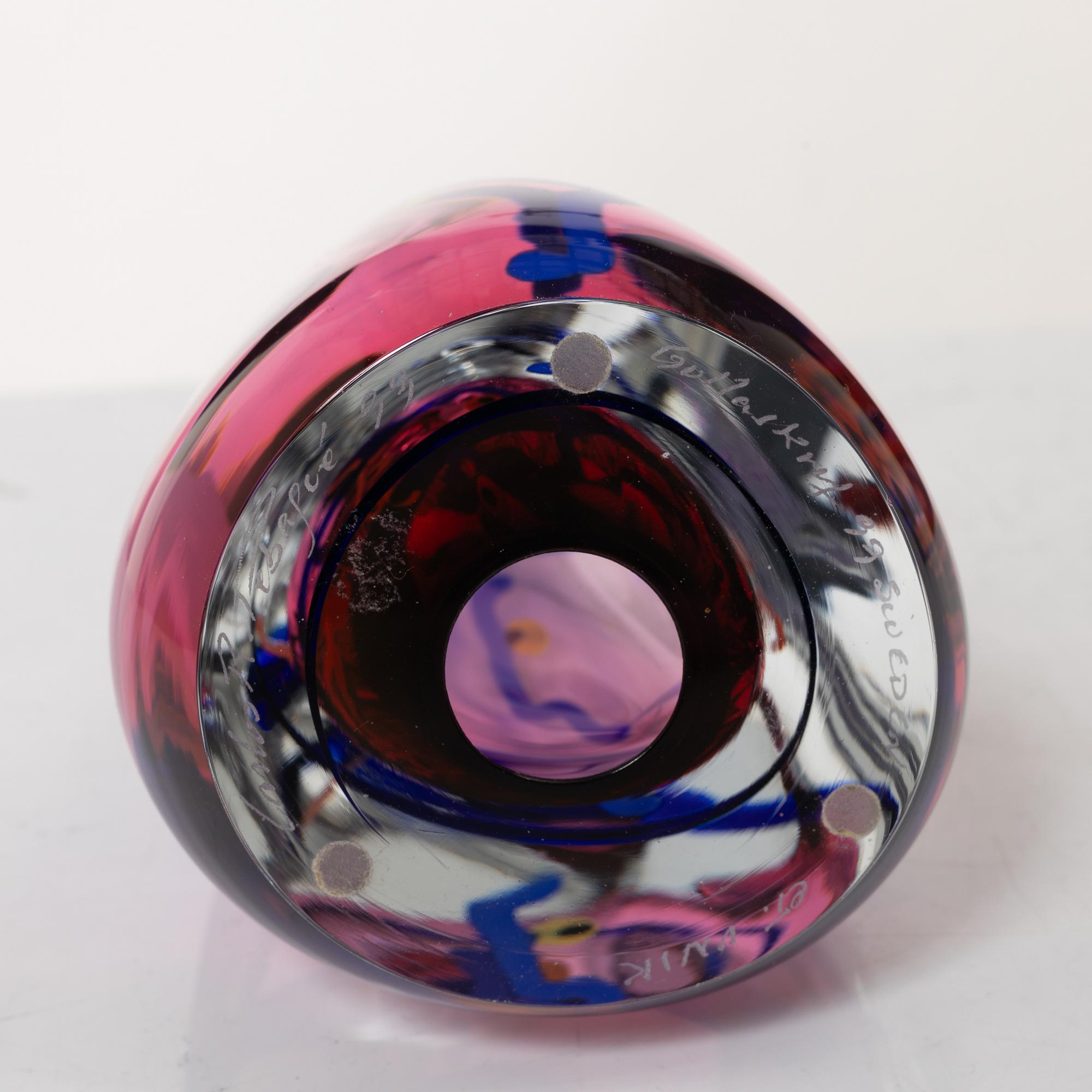 Carlos R Pebaqué, two glass sculptures, Gullaskruf, 1999.