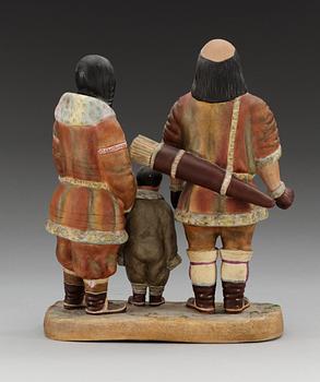 An unmarked Russian figure depicting Deer-raising Chukchi, ca 1900.
