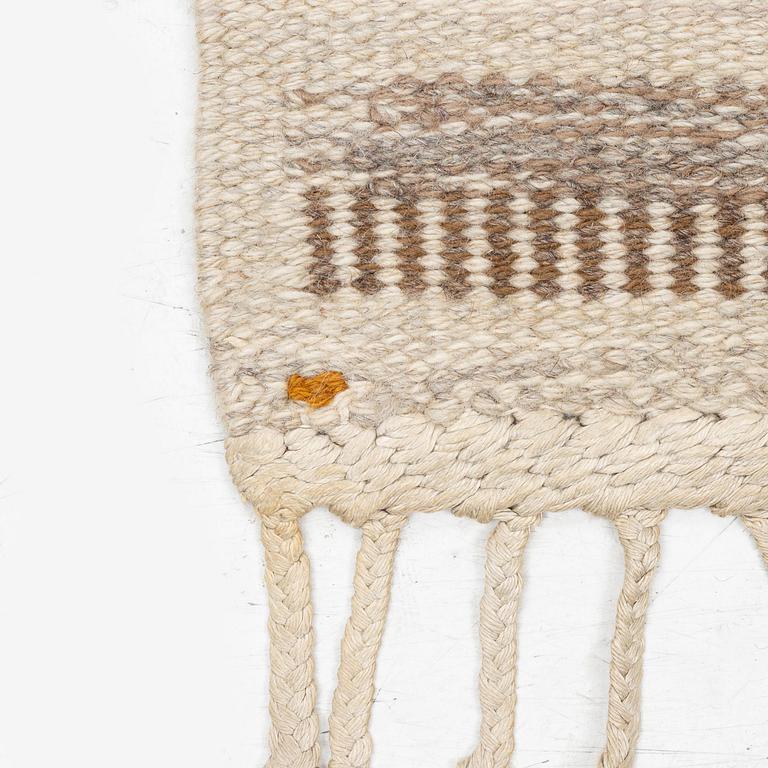 Barbro Nilsson, 'Randig med tvist, grå', flat weave, c. 266,5 x 91 cm, signed AB MMF BN.