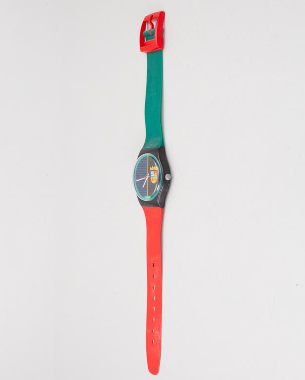 Wall clock, Swatch.
