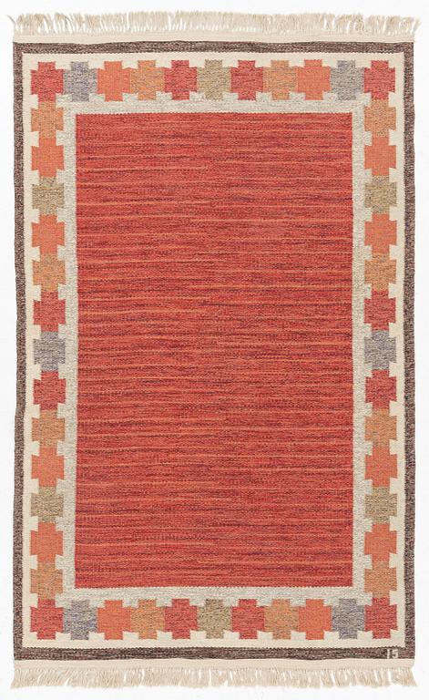 Ingegerd Silow, matta, rölakan, signerad IS, ca 208 x 132 cm.