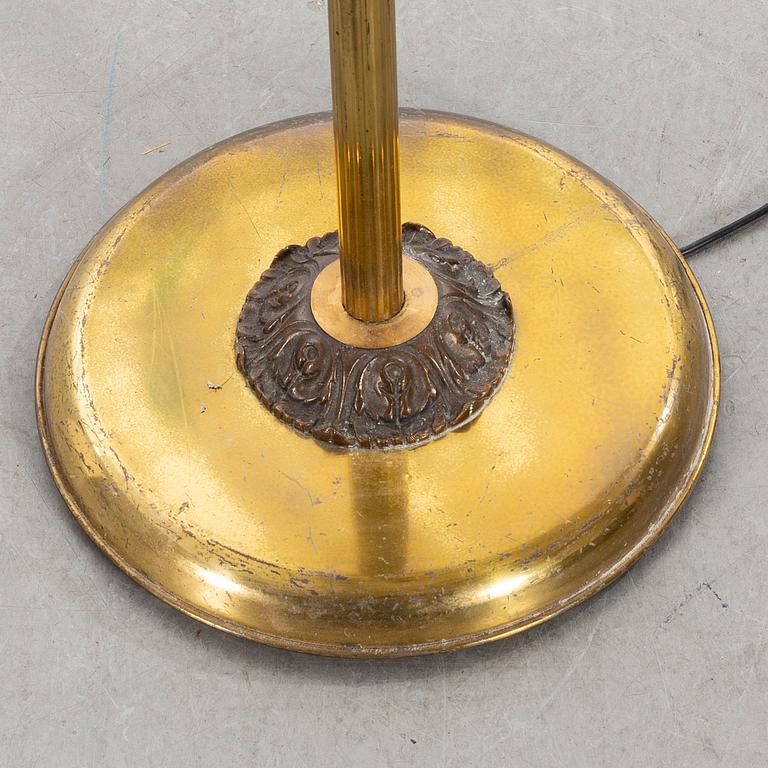 FLOOR LAMP, brass and glass, Armaturbolaget Malmö, 1930/-40's.