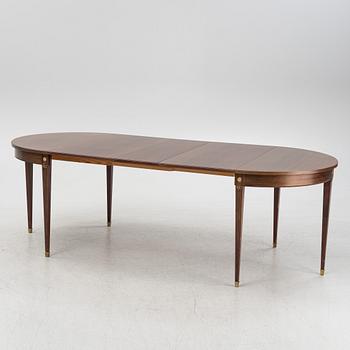 A mahogany veneered Gustavian style dining table, late 20th Century.