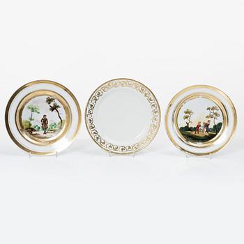 Service pieces, 12 pcs, porcelain, Empire, first half of the 19th century.