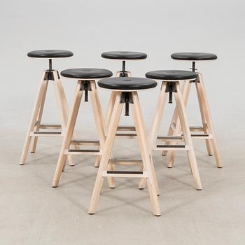 Bar stools, 6 pieces, SA Möbler, 21st century.