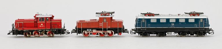 PARTI LOK, 3 st, Märklin H0, 3002, 3034 samt 3064, 1900-talets andra hälft.