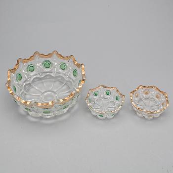 SKÅLAR, 12 st, glas, 1900-tal.
