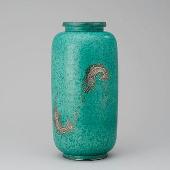 A Wilhelm Kåge 'Argenta' stoneware jar, Gustavsberg.