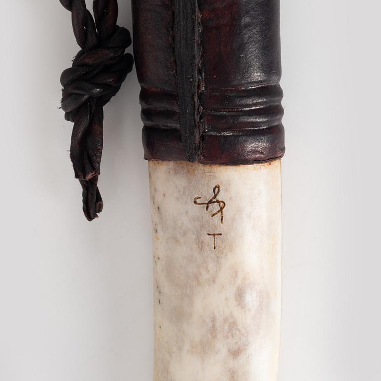 Ingrid Åman, a half-horn knife, signed, 2021.