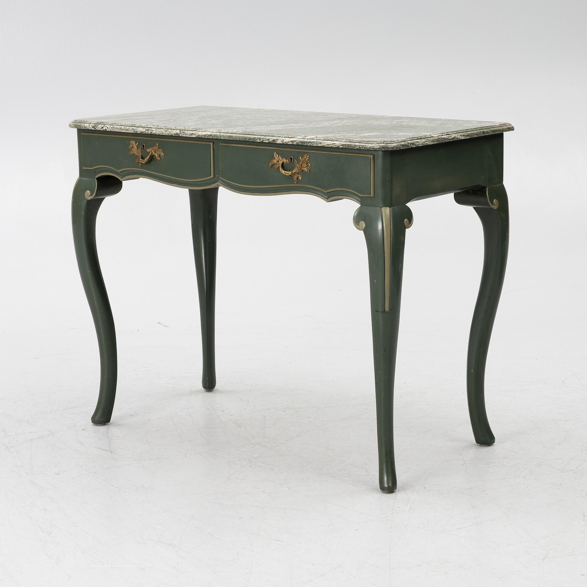 Serving table, as well as armchairs, a pair, Nordiska Kompaniet, 1928.