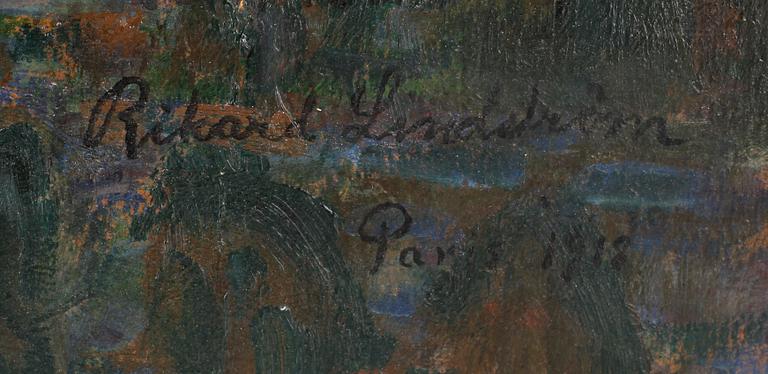 RIKARD LINDSTRÖM, olja på pannå, signerad och daterad Paris 1918.