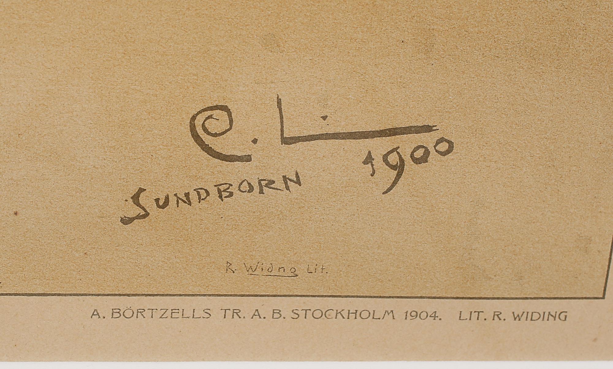 CARL LARSSON, efter, färglitografi, signerad och daterad i tryck 1900.